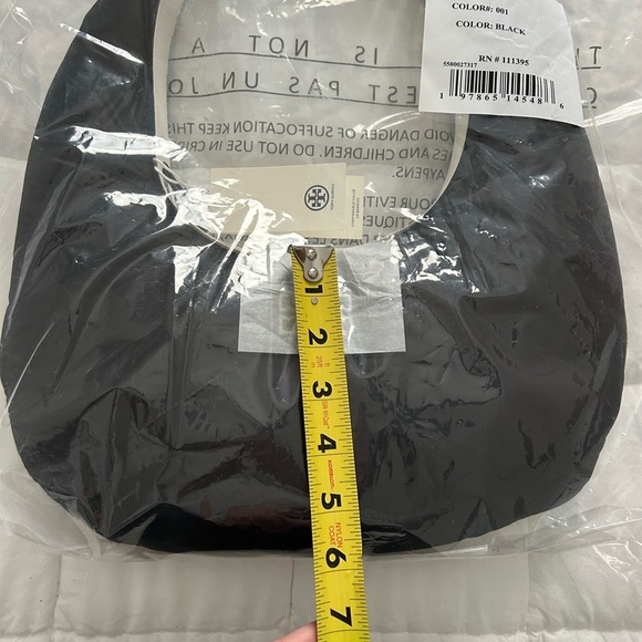 Tory Burch Britten Nylon Puffy Shoulder Bag Black Silver - Picture 13 of 13